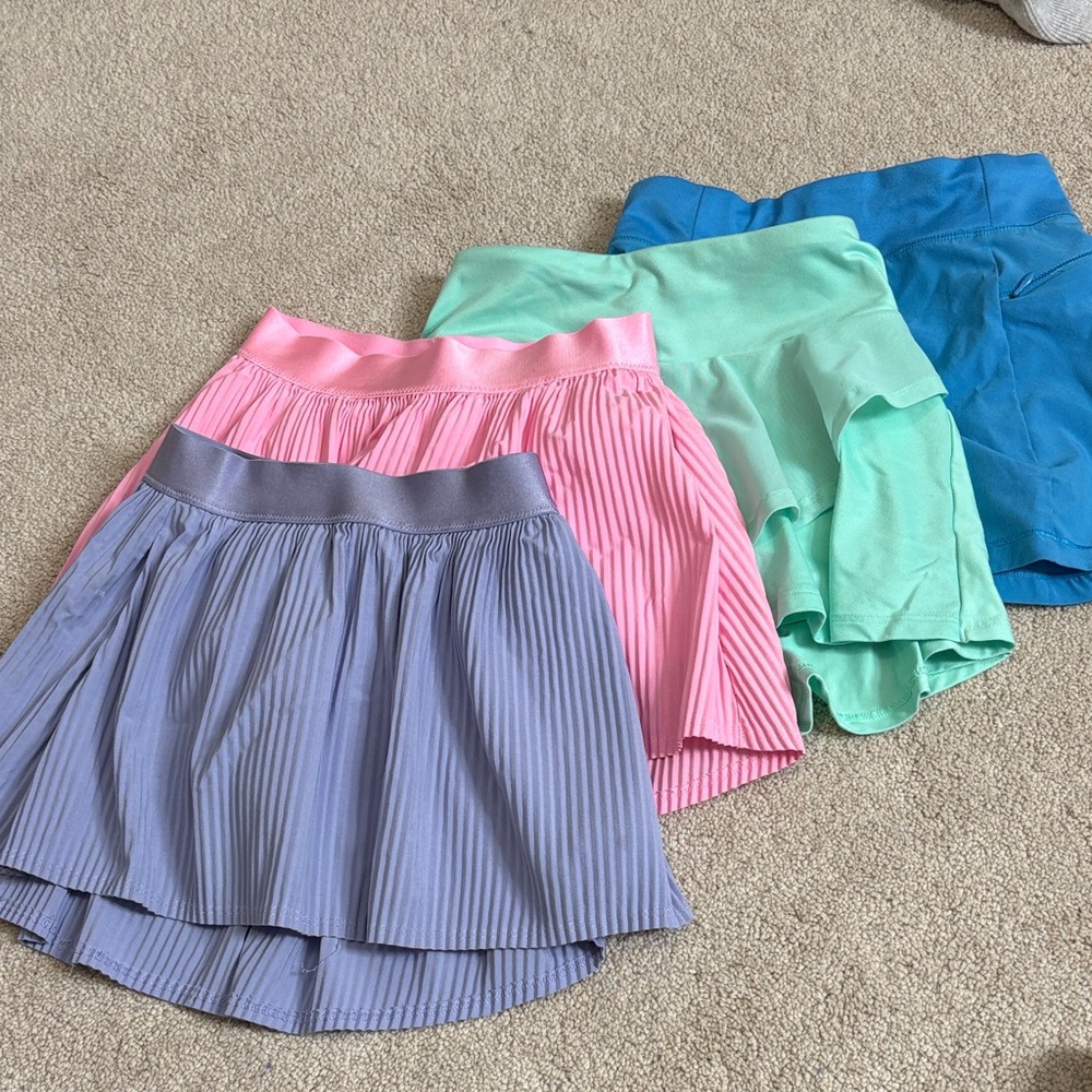 All in Motion Girls size S 6/7 Colorful Tennis Skort Bundle